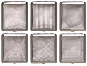 Cigarette Case 16 King Size / Chrome / Double Sided / Elastic Band / 6 Models (Model 2)