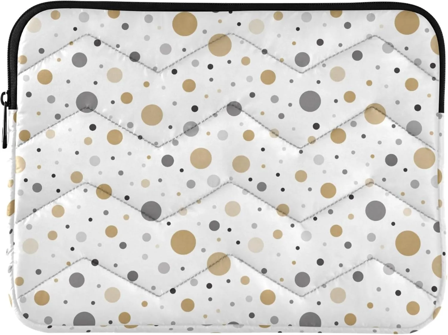 Classic Dot Gold Black White Work Bag 15.6 Inch, Comprehensive Protection, Computer Bags for Laptops