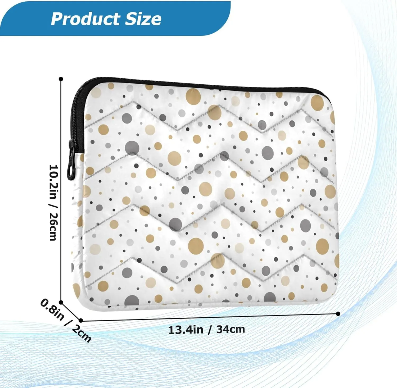 Classic Dot Gold Black White Work Bag 15.6 Inch, Comprehensive Protection, Computer Bags for Laptops