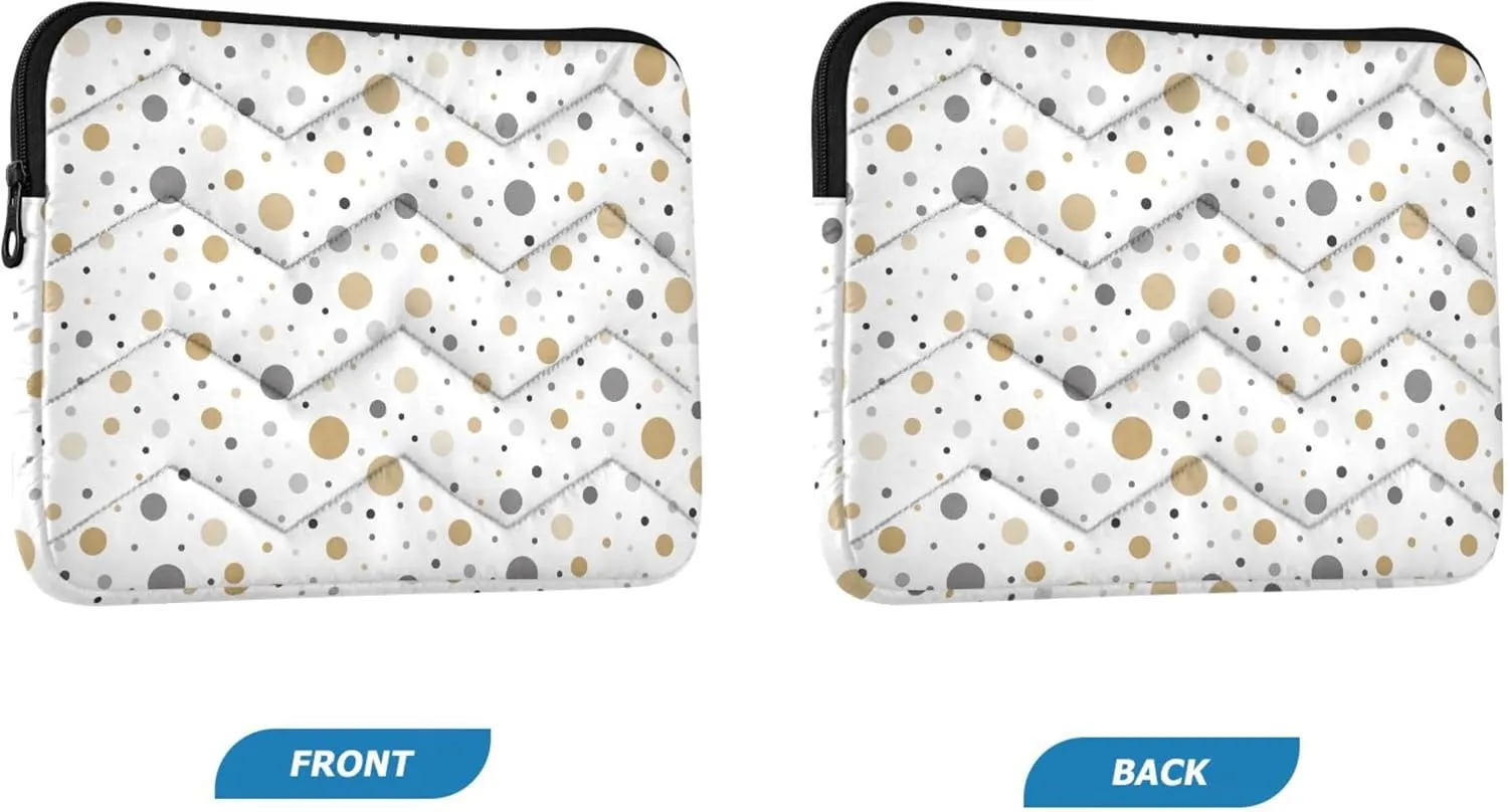 Classic Dot Gold Black White Work Bag 15.6 Inch, Comprehensive Protection, Computer Bags for Laptops