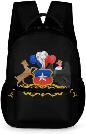 Coat of Arms of Chile Printed Travel Backpack Lightweight Daypack Shoulder Bag for Men Women Travel Camping