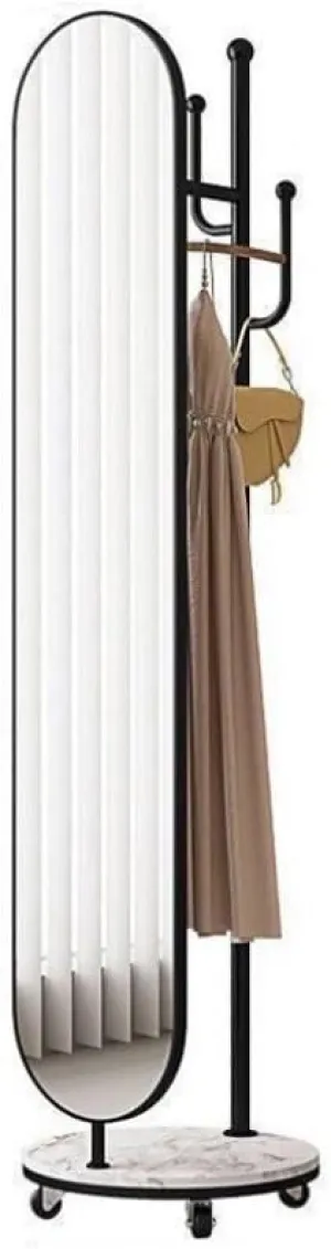 Coat Rack Freestanding Simple Household Floor Standing Dressing Mirror Coat Rack Creative Wheeled Movable Coat Rack Floor Coat Rack