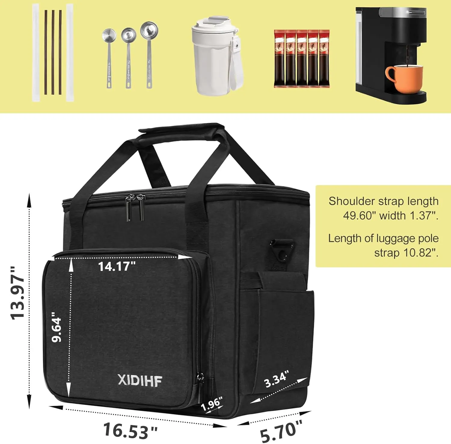 Coffee Maker Travel Bag for Keurig K-Slim - Portable Storage Case with Multiple Pockets & Shoulder Strap - Ideal for Single Serve Coffee Brewer and Accessories, K-Slim