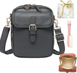 Collaboraten Crossbody Leather Bag, Urvashi Crossbody Bags for Women, Double-Layer Large Capacity Crossbody Bags