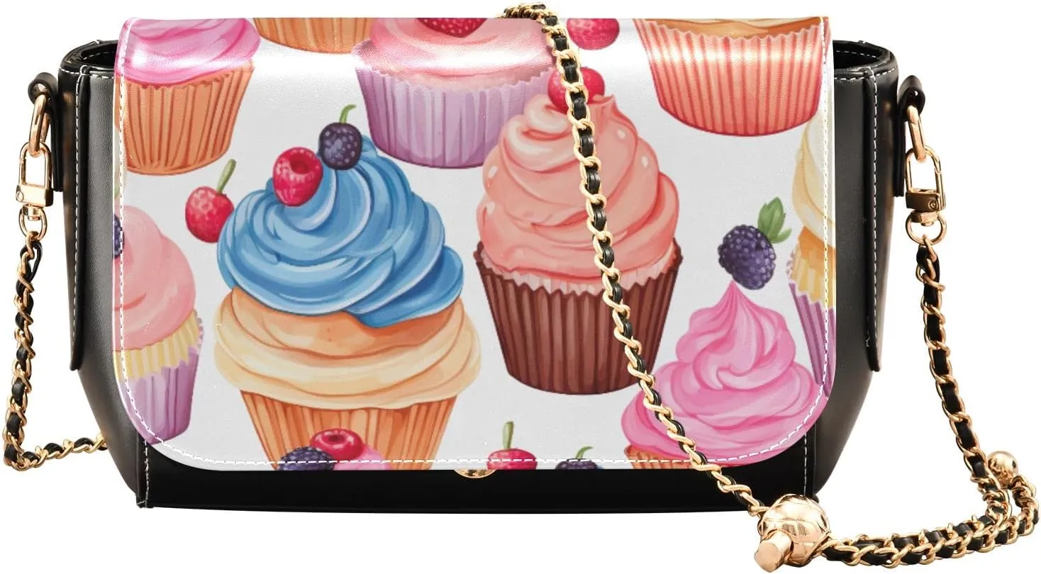 Colorful Roses on Black Leather Women Crossbody Bag, Crossbody Leather Bags for Women, Leather Bag with Zipper