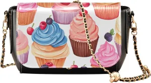 Colorful Roses on Black Leather Women Crossbody Bag, Crossbody Leather Bags for Women, Leather Bag with Zipper