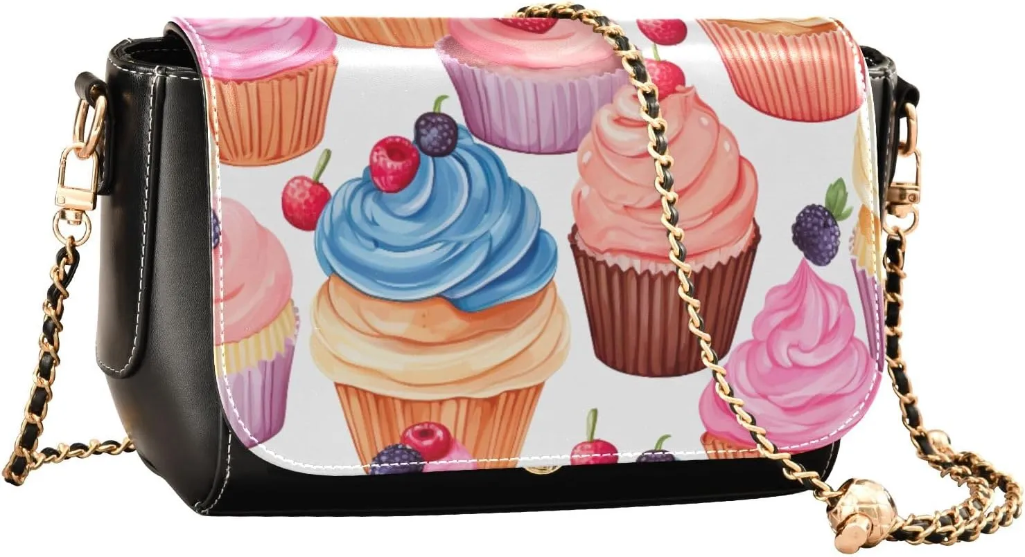 Colorful Roses on Black Leather Women Crossbody Bag, Crossbody Leather Bags for Women, Leather Bag with Zipper