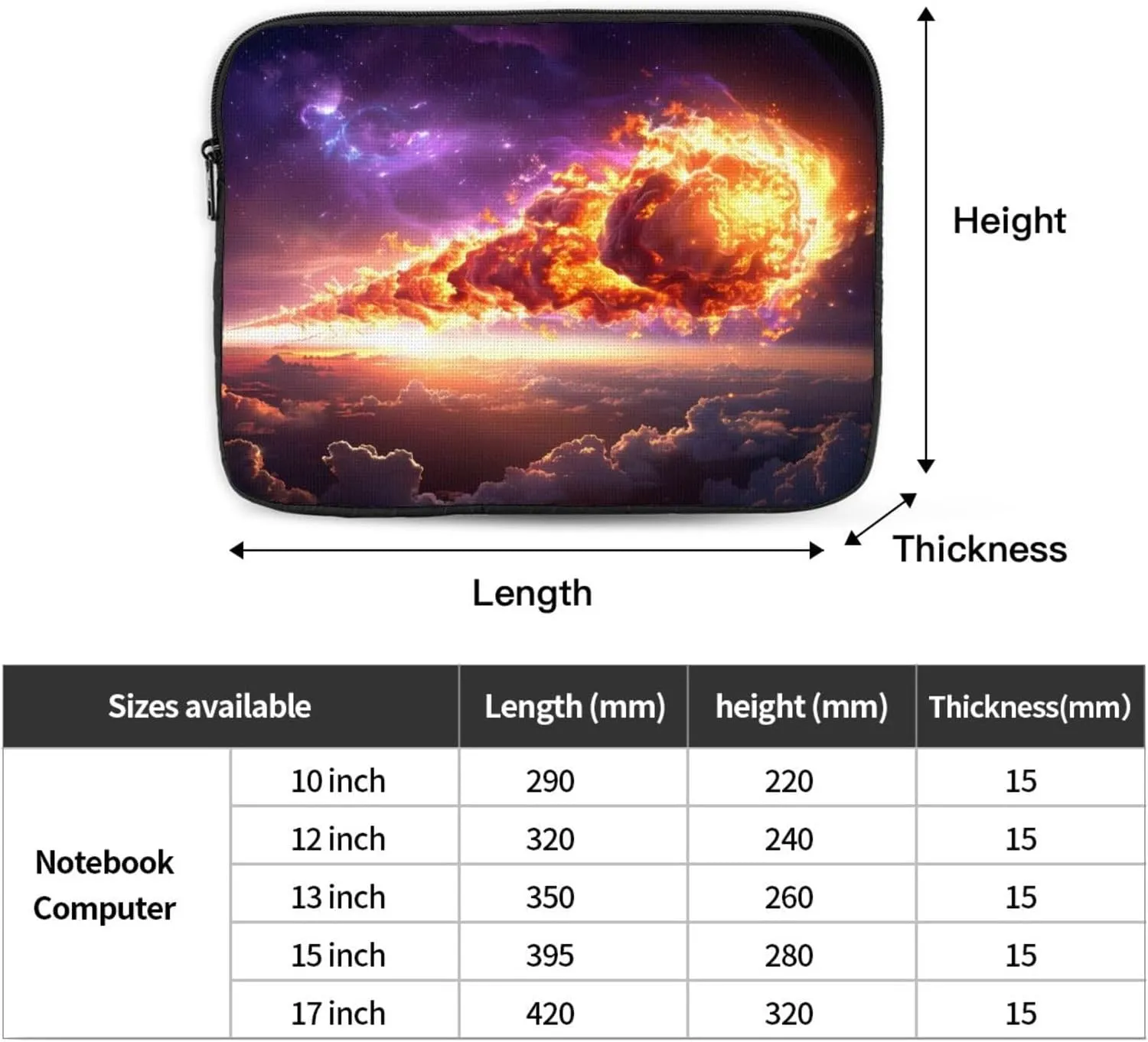 Comet In Space Laptop Inner Bag Laptop Sleeve Case Briefcase Carrying Laptop Cover