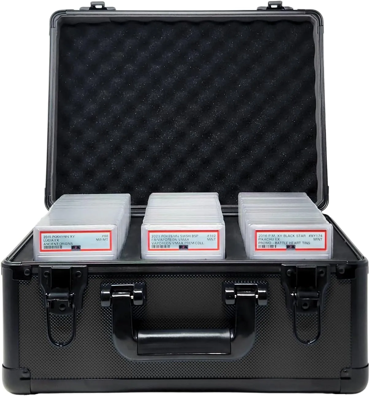 Compact Metal Slab Case – Holds 99 Graded Sports and Trading Cards – Durable Aluminum Storage Box for PSA, BGS, CGC Slabs – XL-99 Black