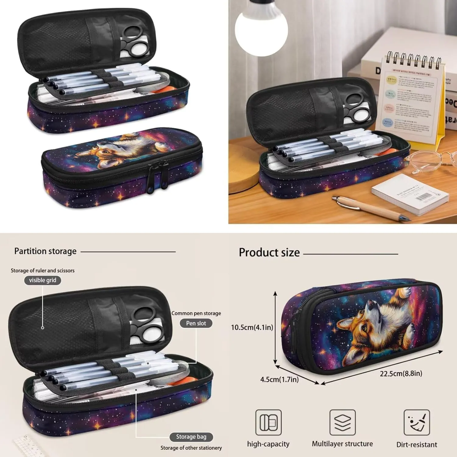 Corgi Backpack and Lunch Box Set Boys Basketball Backpack for Kids 5-7 Cool 4 in 1 Set Boys Bookbag with Lunch Box Back to School Supplies Daypack Bag