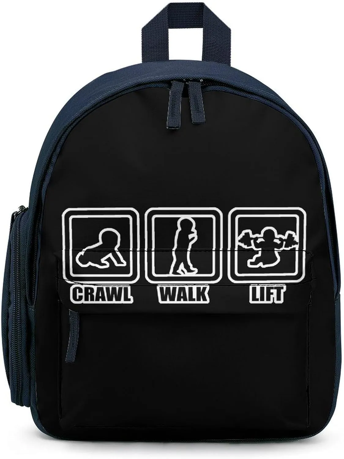 Crawl Walk Lift Small Travel Laptop Backpack Casual Daypack with Side Pockets for Shopping Work