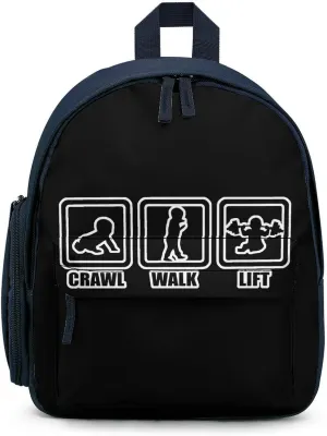 Crawl Walk Lift Small Travel Laptop Backpack Casual Daypack with Side Pockets for Shopping Work
