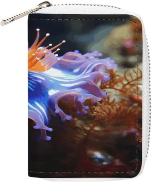 Credit Card Wallet,Nudibranch Card Cases Holder Credit Card Holder Wallet with Card Slots Coin Cash Zipper Purse Case Wallet