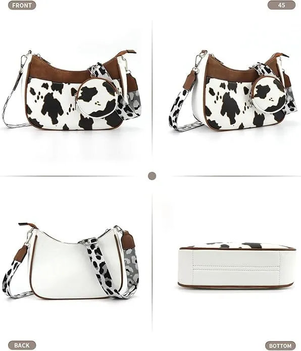 Crescent Checkered Crossbody Bags For Women Plaid Pattern Purse Medium Checkerboard Shoulder Bag Handbags
