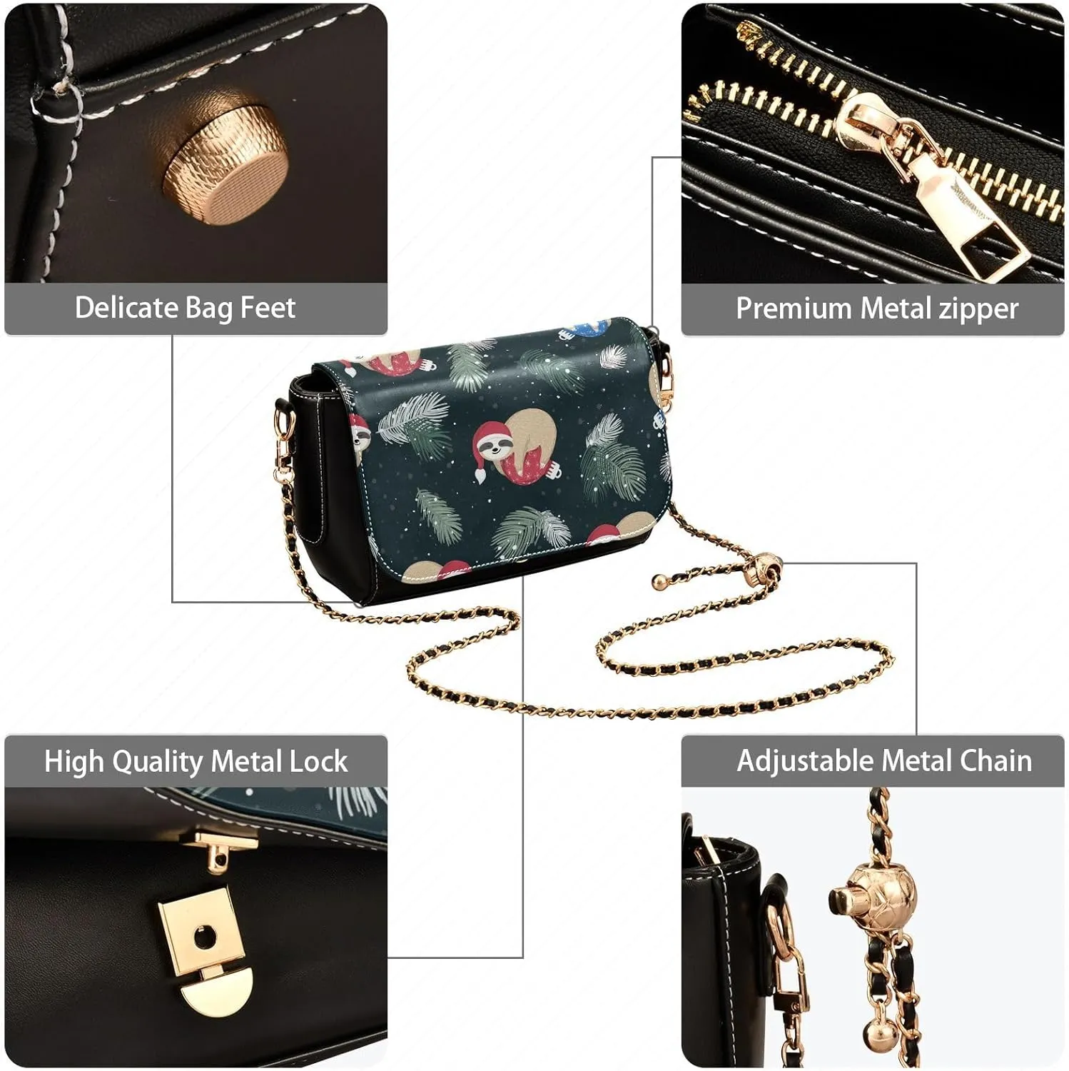 Crossbody Bags for Women Trendy Women's Black Shoulder Bag Small PU Leather Flap Cross Body Bag Handbags