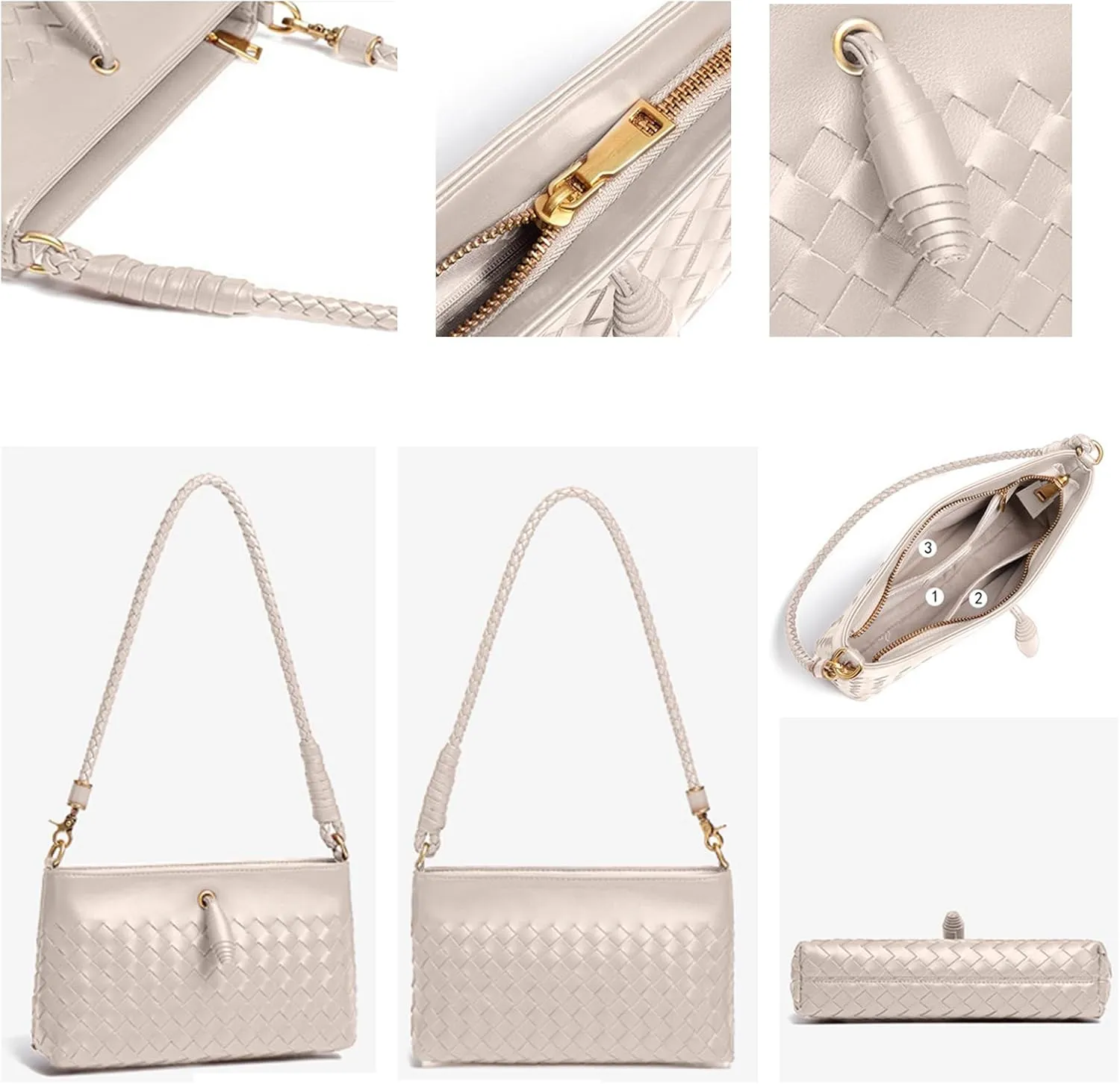 Crossbody Handbags for Women Shoulder Bags Hand Bag Women's Vegan Leather Bag Tote Bags Sling Lightweight Woven Evening Bags