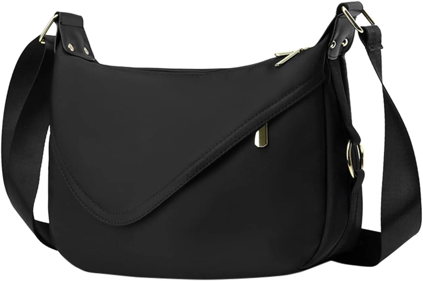Crossbody Purses For Women Trendy Women Crossbody Handbags With Adjustable Wide Strap Leather Shoulder (Black, One Size)