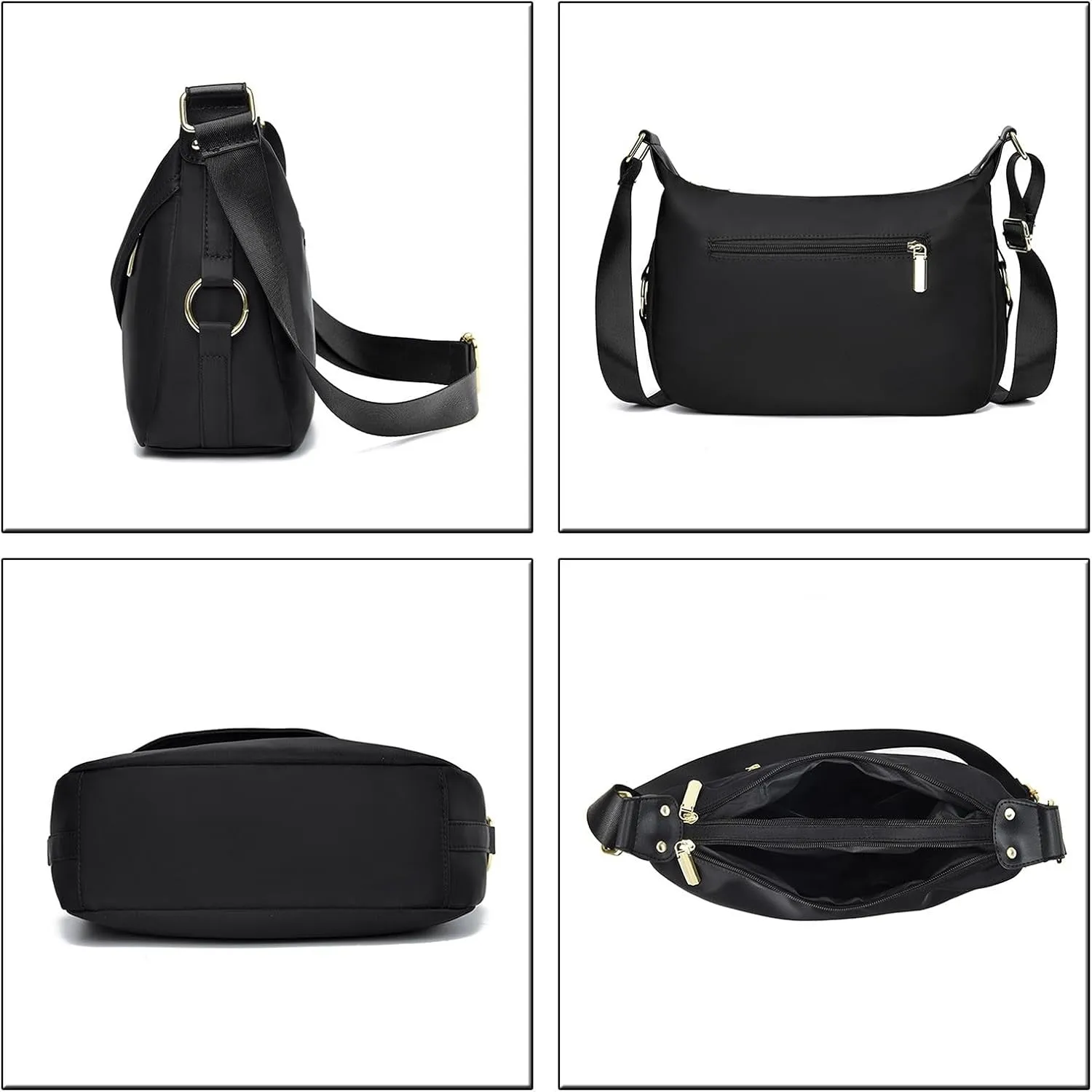 Crossbody Purses For Women Trendy Women Crossbody Handbags With Adjustable Wide Strap Leather Shoulder (Black, One Size)