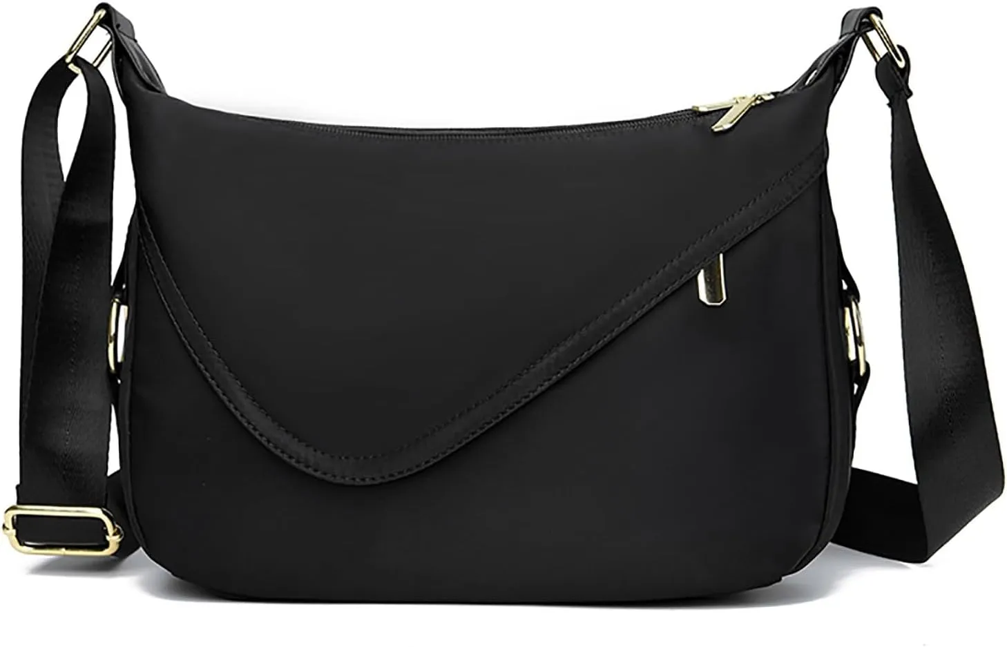 Crossbody Purses For Women Trendy Women Crossbody Handbags With Adjustable Wide Strap Leather Shoulder (Black, One Size)