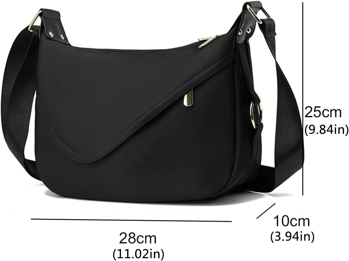 Crossbody Purses For Women Trendy Women Crossbody Handbags With Adjustable Wide Strap Leather Shoulder (Black, One Size)