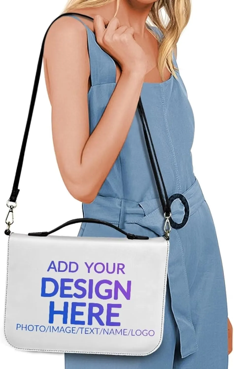 Custom Personalized PU Leather Bible Cover Case for Women,Customized Bible Cases Bible Tote Bag Bible Carrying Case Bible Carrier with Detachable Shoulder Strap,L