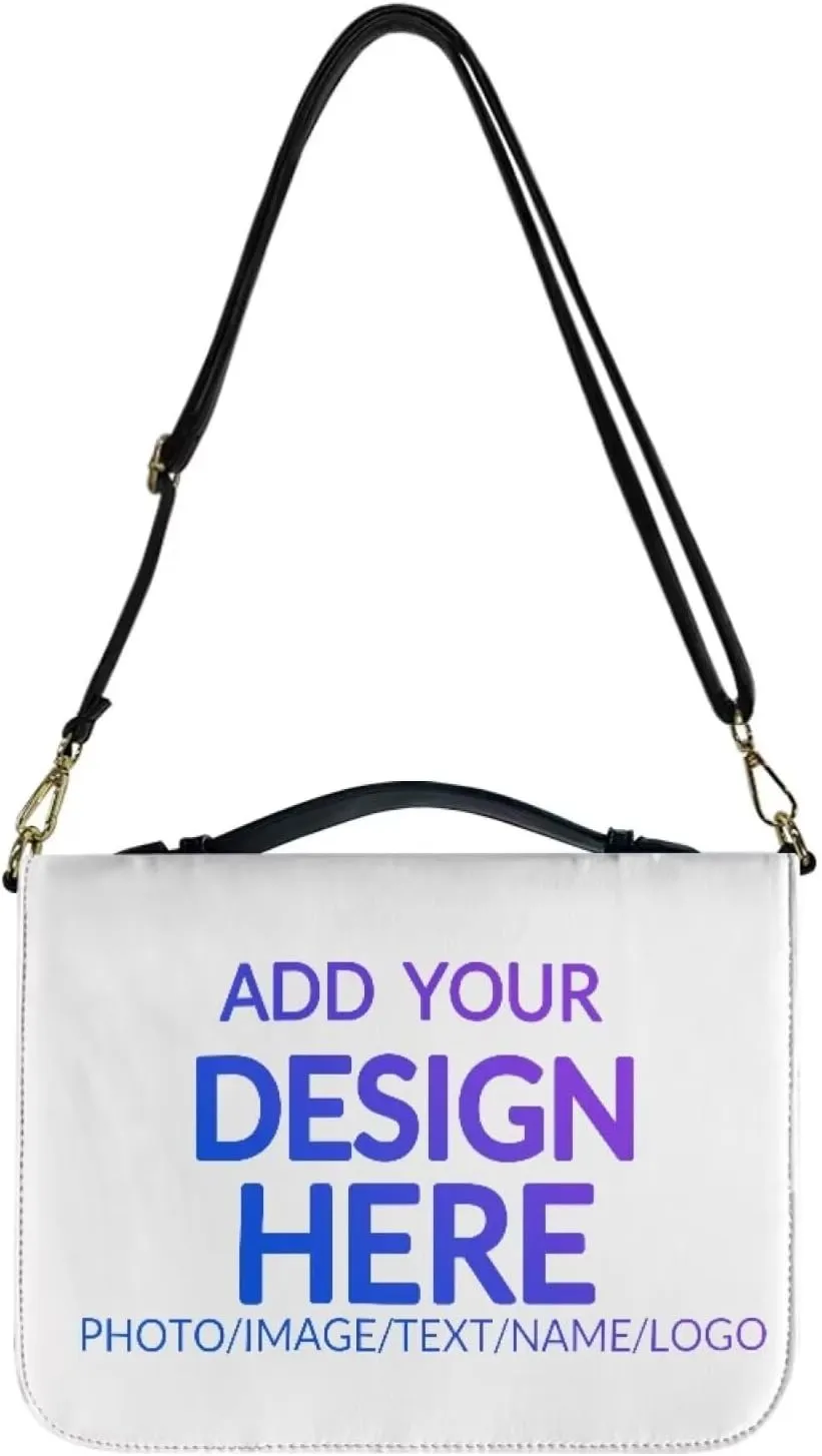 Custom Personalized PU Leather Bible Cover Case for Women,Customized Bible Cases Bible Tote Bag Bible Carrying Case Bible Carrier with Detachable Shoulder Strap,L