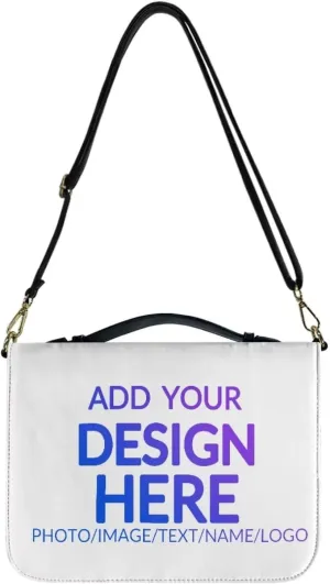 Custom Personalized PU Leather Bible Cover Case for Women,Customized Bible Cases Bible Tote Bag Bible Carrying Case Bible Carrier with Detachable Shoulder Strap,L