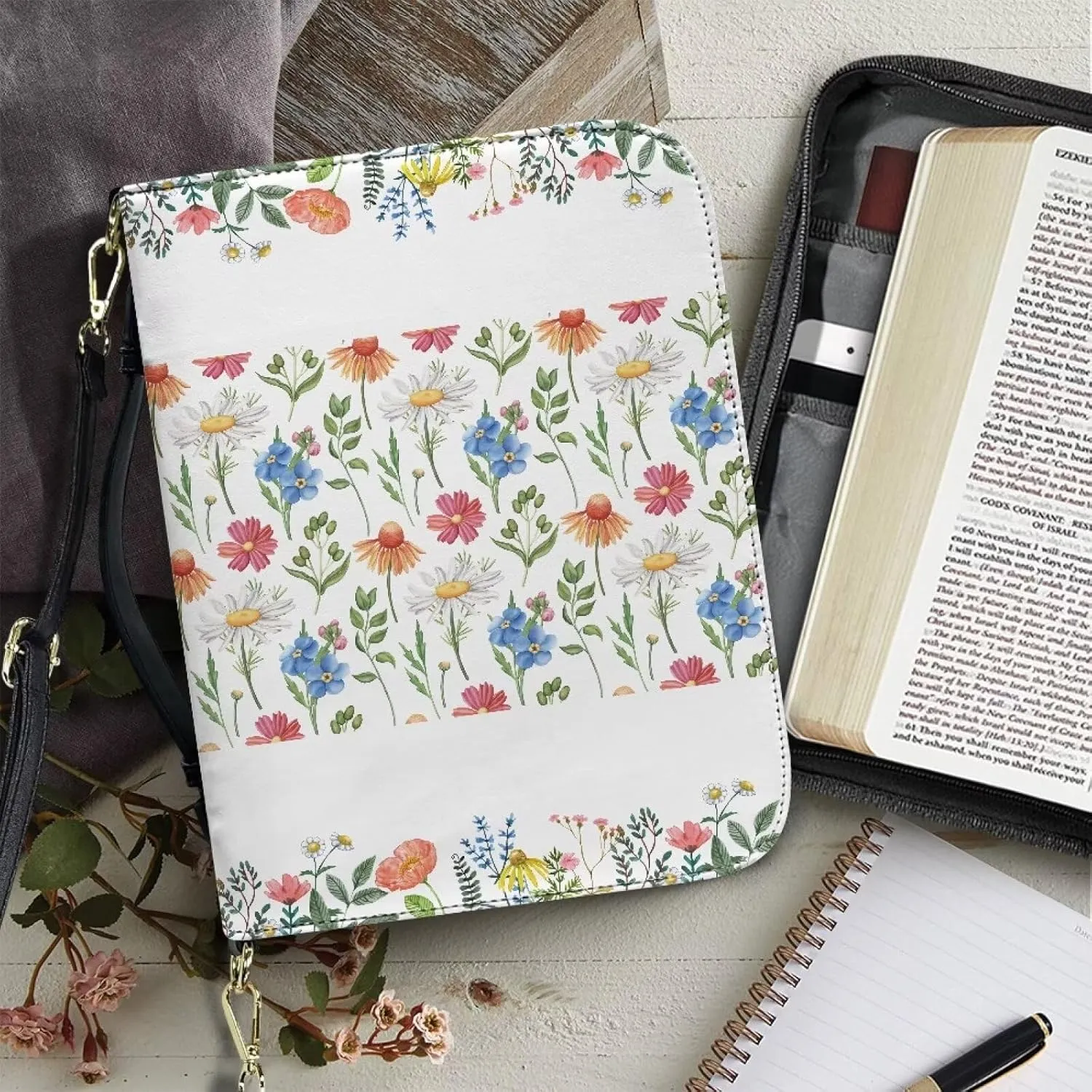 Customization PU Leather Bible Cover Church Book Cover,Carrying Book Case Crossbody Bag Bible Protective