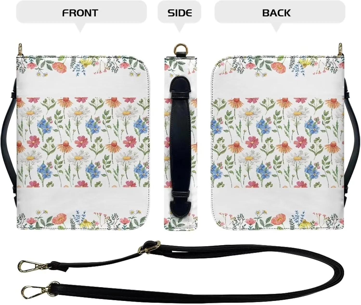 Customization PU Leather Bible Cover Church Book Cover,Carrying Book Case Crossbody Bag Bible Protective