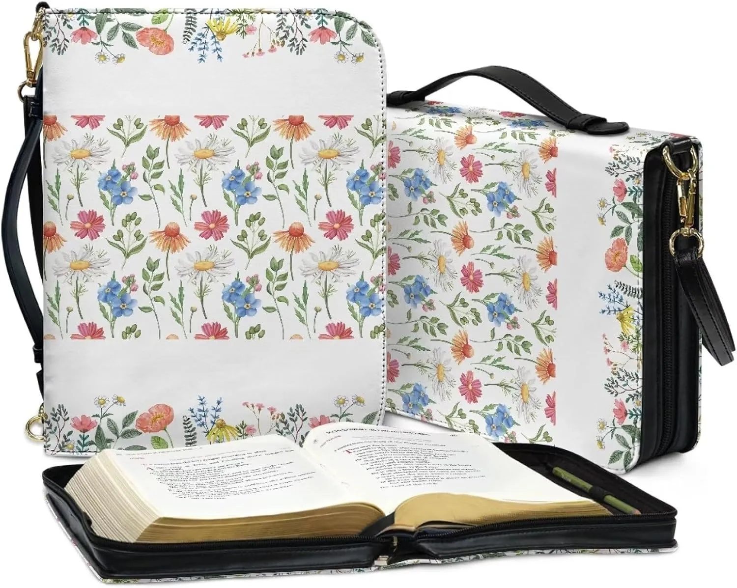 Customization PU Leather Bible Cover Church Book Cover,Carrying Book Case Crossbody Bag Bible Protective