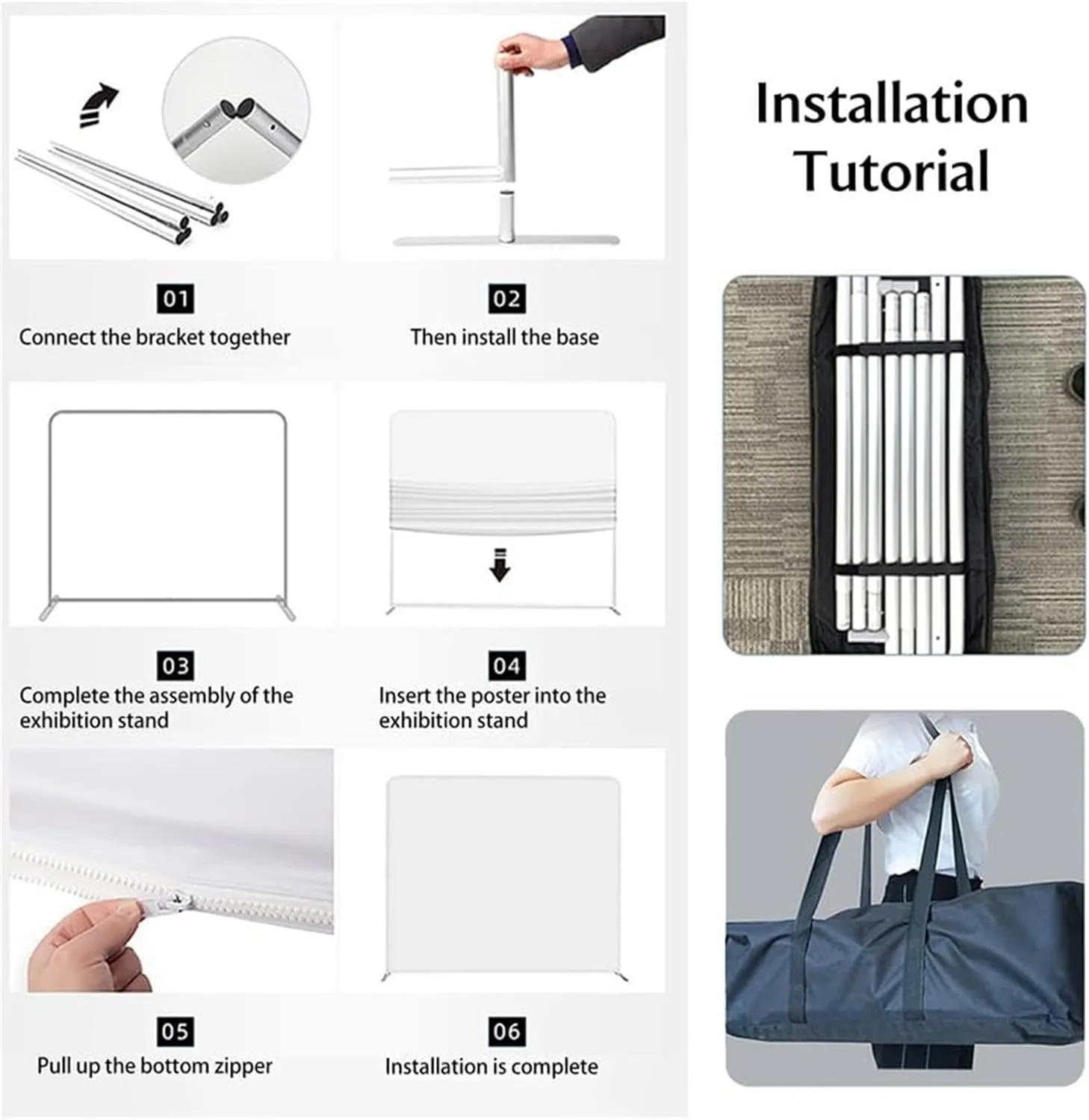 Customize Trade Show Display Holder Tension Fabric for Backdrop Frame and Banner Set - Double-Sided Printing 13×7.5 FT