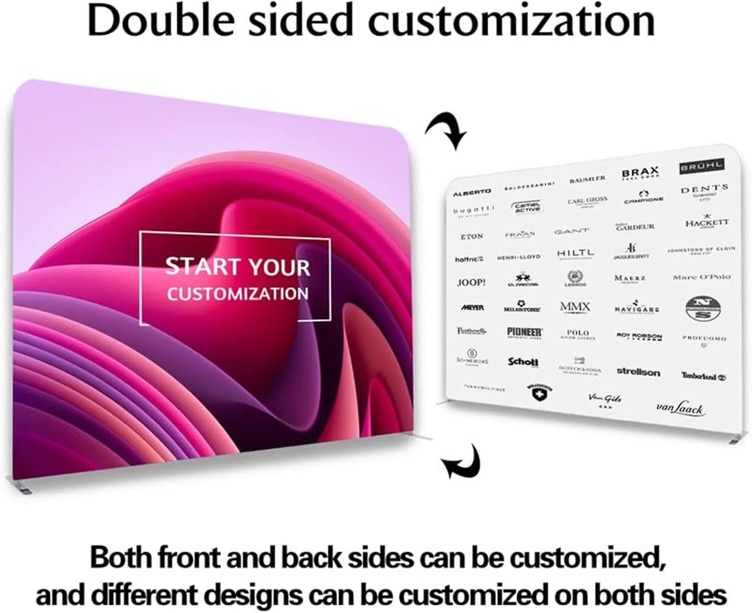 Customize Trade Show Display Holder Tension Fabric for Backdrop Frame and Banner Set - Double-Sided Printing 13×7.5 FT
