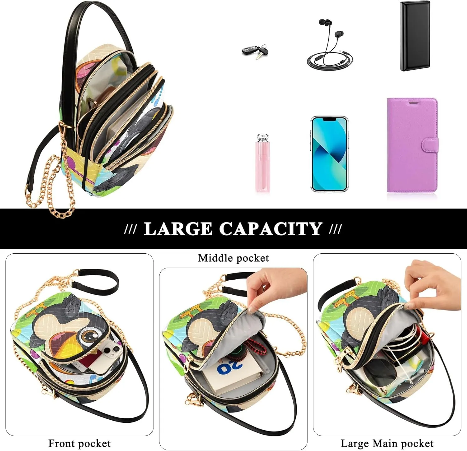 Cute Cartoon Small Shoulder Bags for Women Crossbody Small Purse with Handle