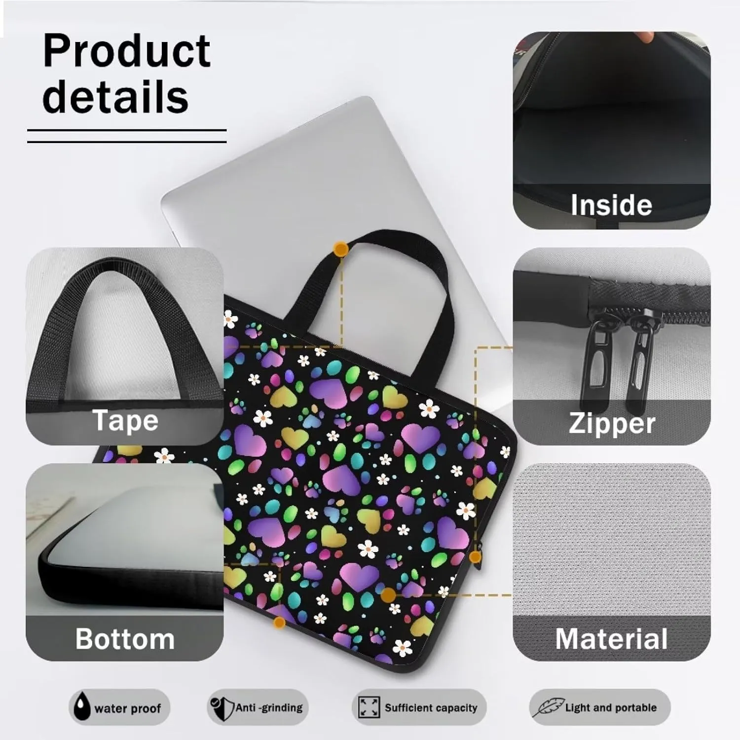 Cute Laptop Bag for Women 13In Lightweight Laptop Messenger Bag Briefcase Large Laptop Tote Bag for Men