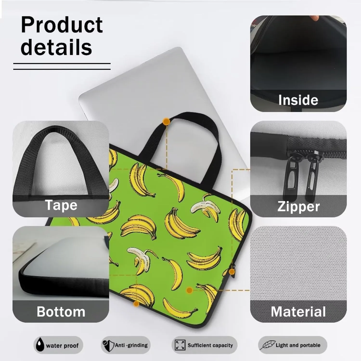 Cute Laptop Bag for Women 13In Lightweight Laptop Messenger Bag Briefcase Large Laptop Tote Bag for Men