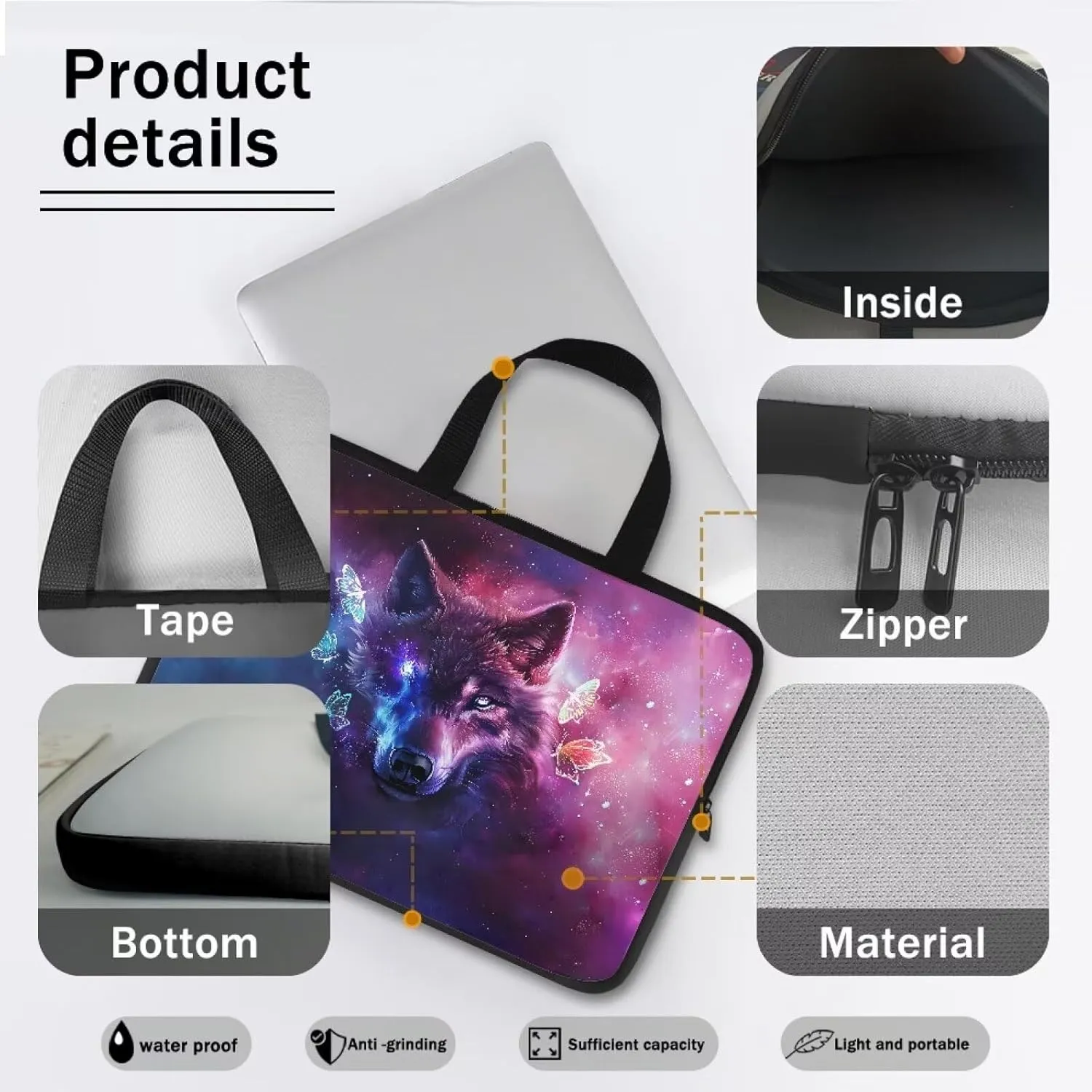 Cute Laptop Tote Bag Women,Messenger Bag Laptop Sleeve Case Bag for 12 In 13In 15In 17In Laptop Bag for Men