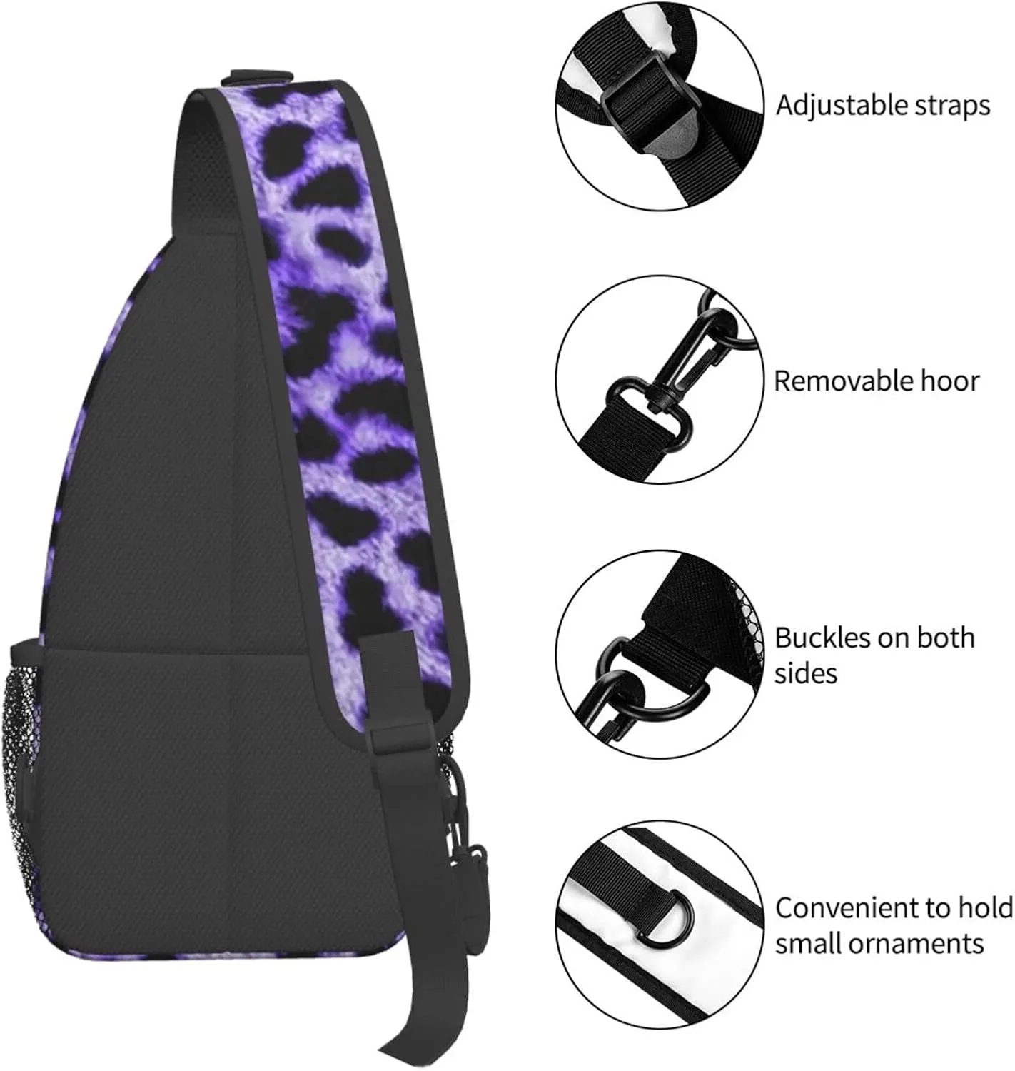 Cute Sea Otters Sling Bag Casual Chest Bags Adjustable Crossbody Bag Shoulder Backpack For Travel Hiking