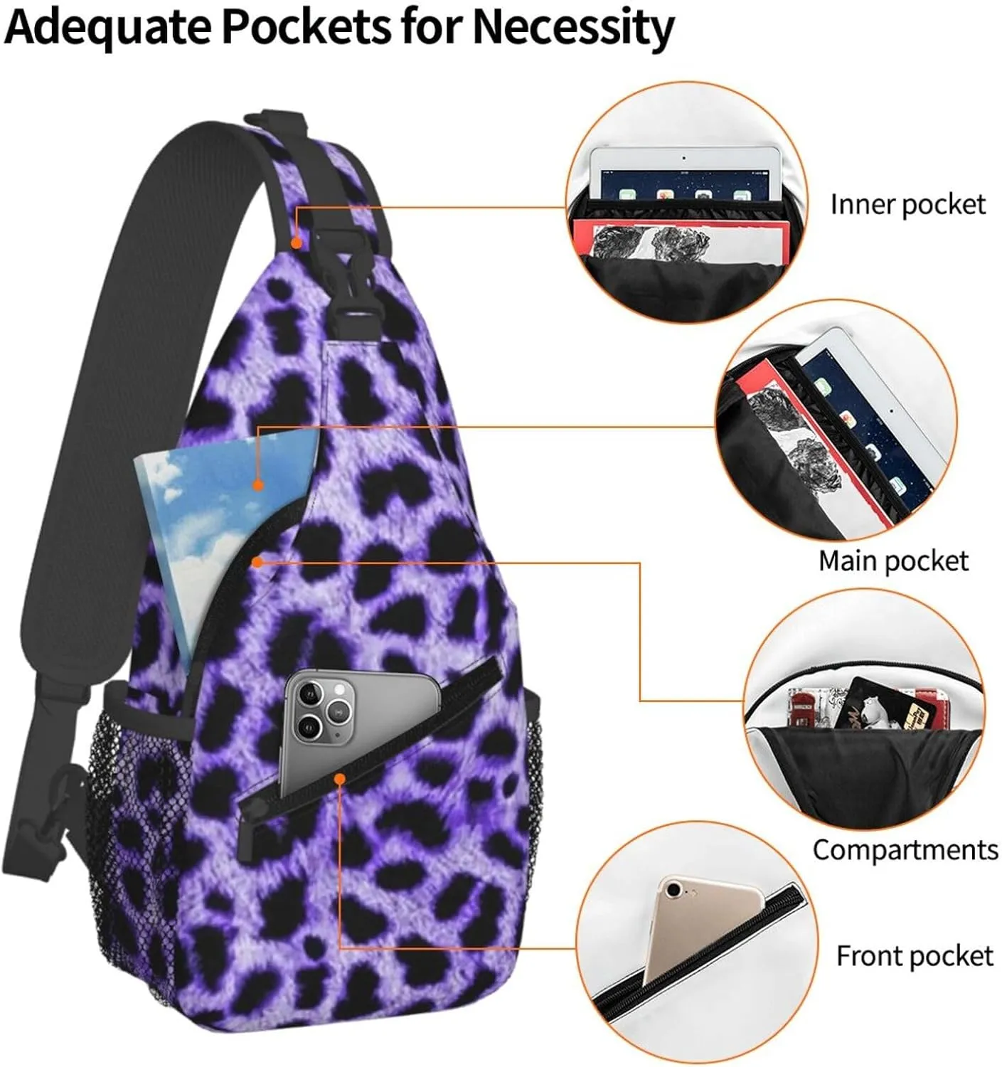 Cute Sea Otters Sling Bag Casual Chest Bags Adjustable Crossbody Bag Shoulder Backpack For Travel Hiking