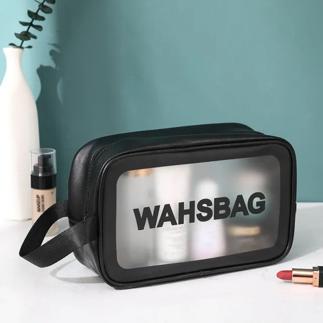Cyflymder New Soft PU Women Travel Storage Bag Waterproof Toiletries Organize Cosmetic Bag Portable Storage PVC Make Up Bag Wash Bag