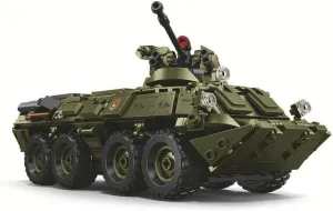 DAHONPA BTR-80 Armored Personnel Carrier Building Block (619 PCS), 2-in-1 Military Heavy Transporter Vehicle Model Kit, Collectible Army Model, Gift for Kid, Adult and Military Enthusiasts