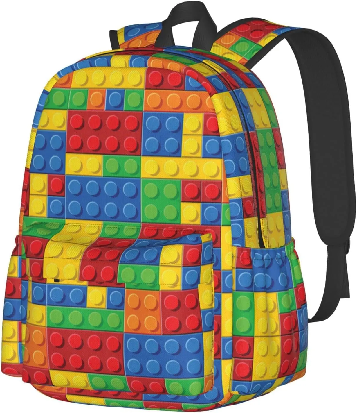 Daily Backpack Colorful Bricks Backpacks Travel Laptop Daypack 17 inch Bags for Men Women