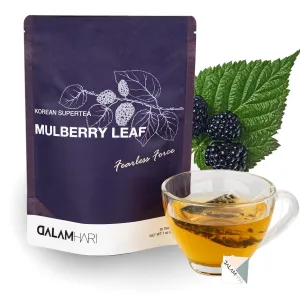 DALAMHARI Mulberry Leaf Tea Bags | 30T | Colon Broom Colon Cleanse Tea Decaf Tea Bags with Inulin Powder Jerusalem Artichoke Hearts Smooth Move Tea Colon Broom Chupa Panza Te Divina Pinalim