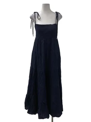Dark Blue Self-Tied Strap Dress