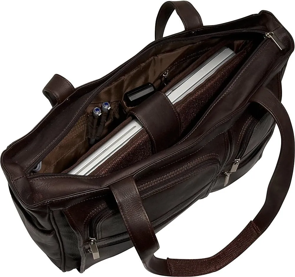David King & Co. Women's Multi Pocket Briefcase Plus, Tan, One Size