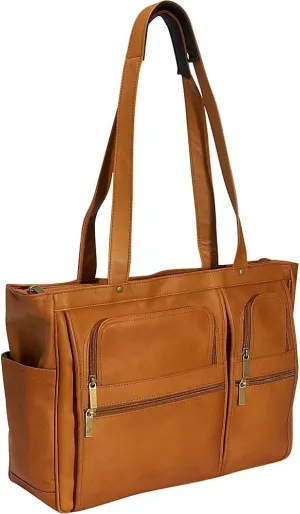 David King & Co. Women's Multi Pocket Briefcase Plus, Tan, One Size