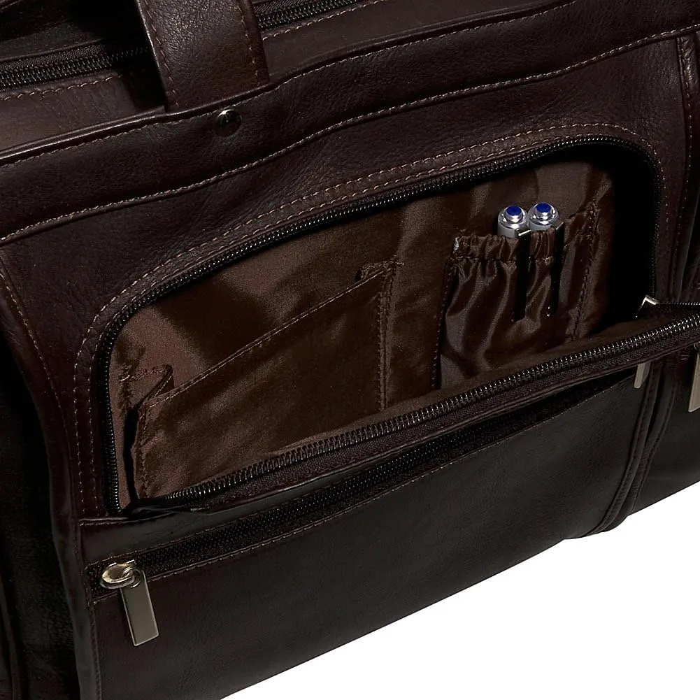 David King & Co. Women's Multi Pocket Briefcase Plus, Tan, One Size