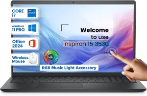 Dell Inspiron 15 Touchscreen Laptop - 15.6" Anti Glare FHD Display - 13th Gen Intel Core i7-1355U - 32 GB RAM - 1 TB SSD - Windows 11 Pro - Office Pro Lifetime - w/Hoouwrd Accessories