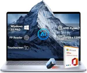 Dell Inspiron 16" FHD   Touchscreen Business Laptop, AMD Ryzen 7 8840U | AMD Radeon Graphics, 64GB DDR5 | 2TB SSD, Copilot AI, Backlit KB, FP Reader, Webcam, Win 11 Pro   MS Office, w/Accessories