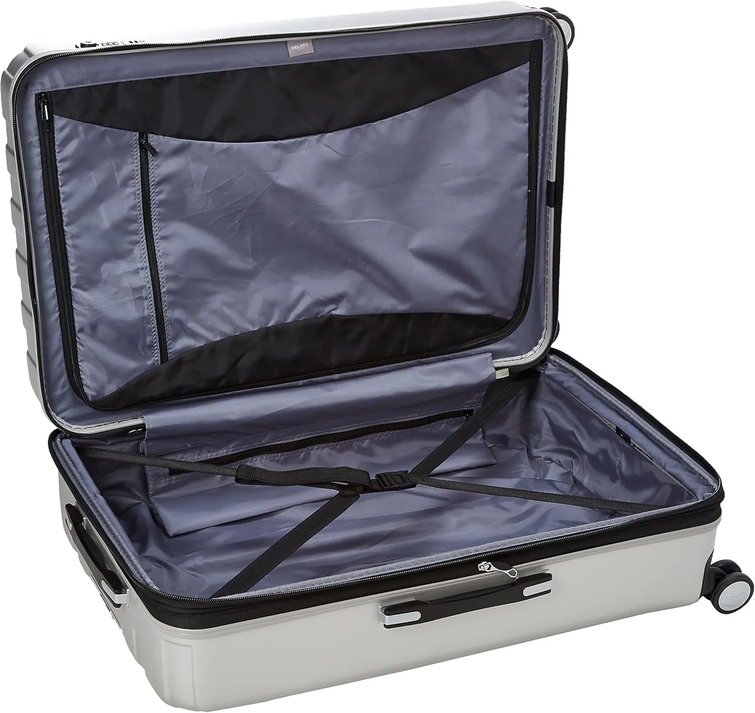 Delsey Luggage Helium Titianium 2 Piece Set (21"/29") Lightweight Suitcases (Silver)