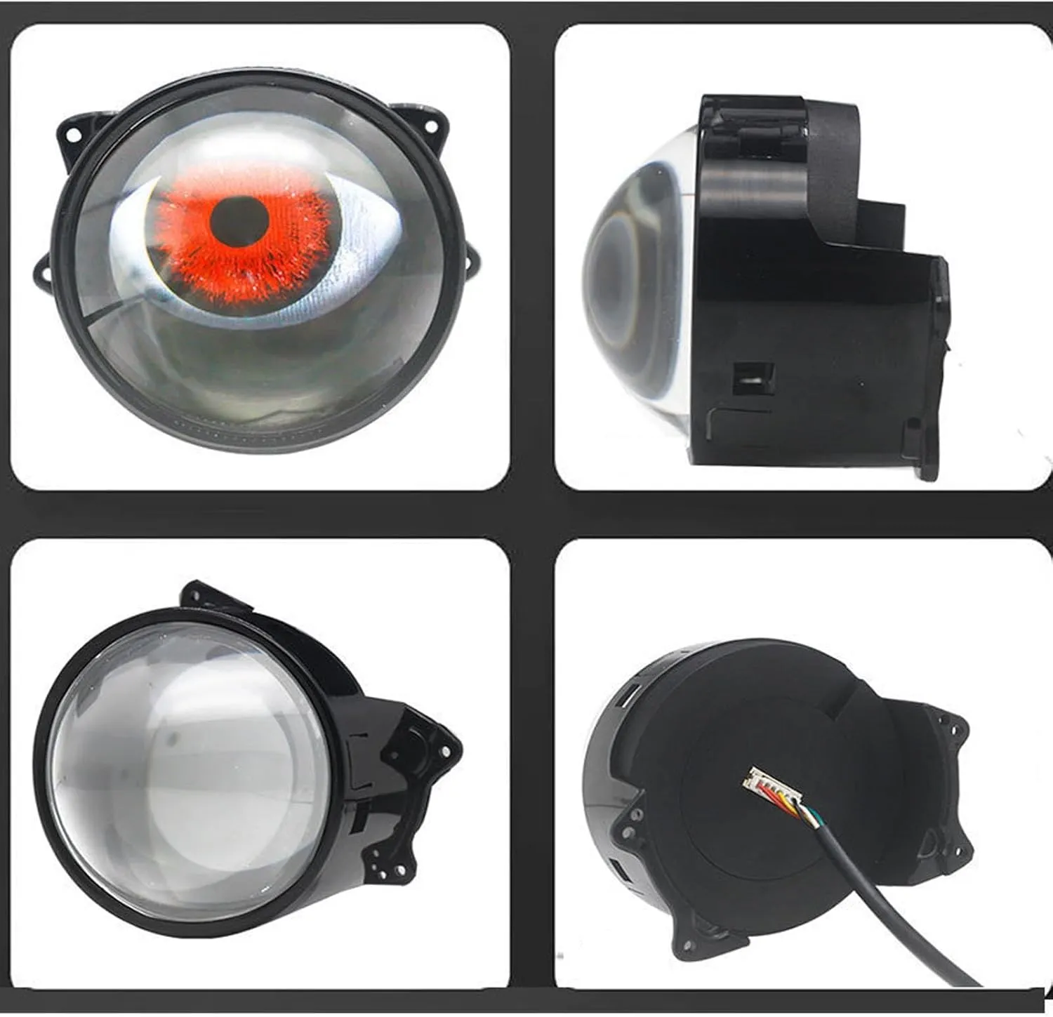 Devil Eye Headlight for Car, Dynamic Devil Eye Car Headlights with Adjustable Eye Pattern, Mini Lens Eyeball Lights for Vehicles, Remote Controlled Demon Eye (B)